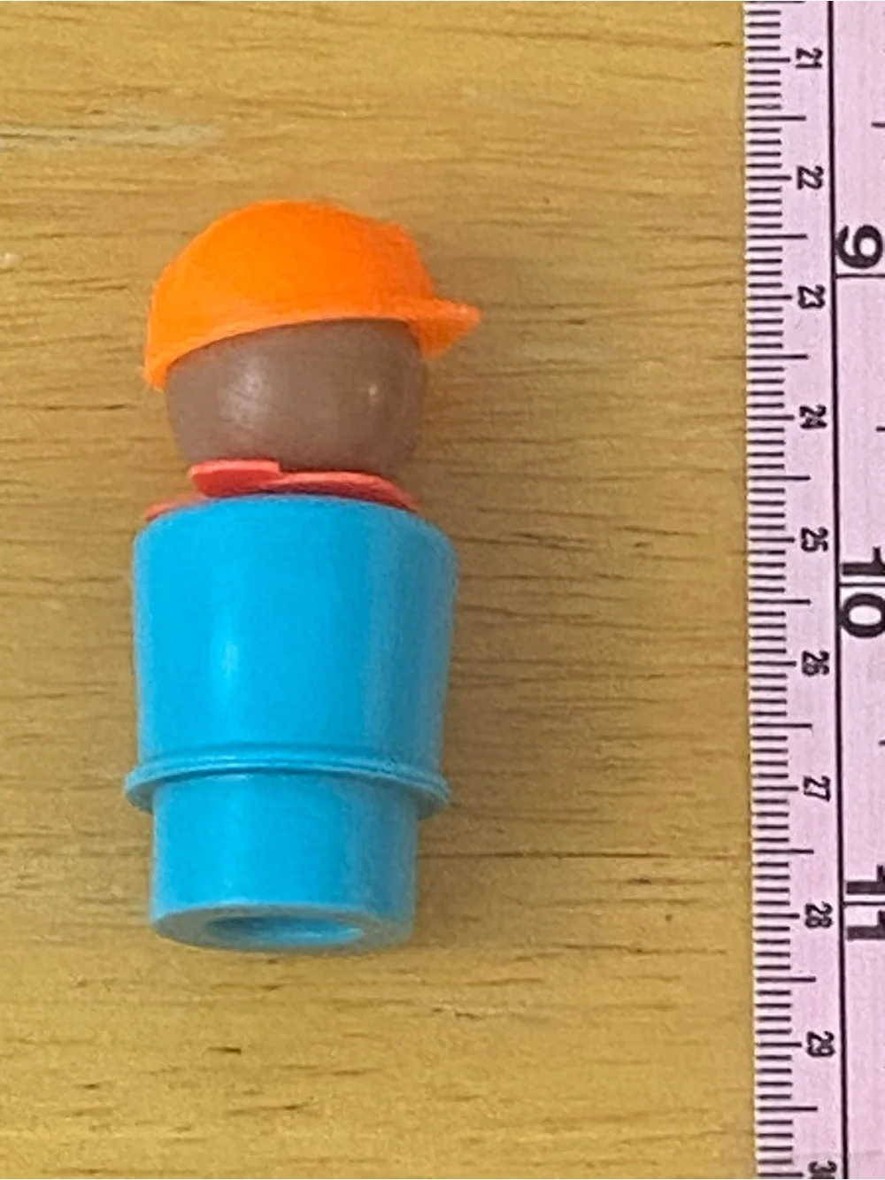 Vintage Fisher-Price Little People Blue & Orange Construction Workers Set of 3